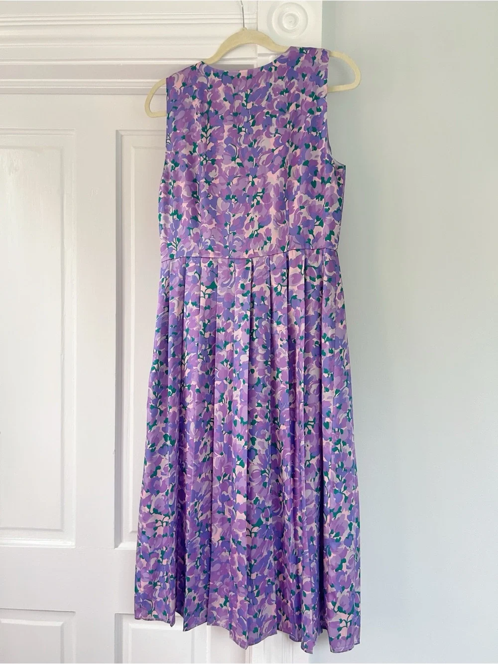 J. Crew Collection: Ratti Lilac Floral Pleated Midi Dress - Size 8